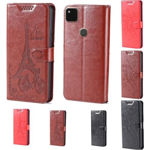 Butterfly flower Tower Flip Leather Wallet Phone Case For Google Pixel 4a 4G 5.81" Phone cover with card slot