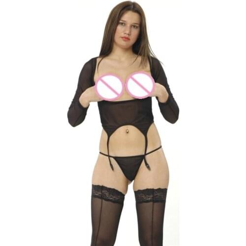Terry Pau TP091211 Breast Open Suspenders Suit