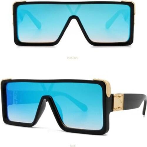 Glasses Adult with blue frames Quality pair sunglasses Large color changing glasses Conjoined sunglasses Ocean sunglasses