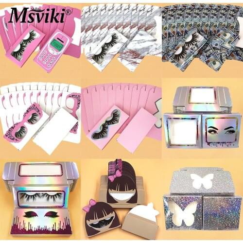 Wholesale 10/20/50/100Pcs Fluffy Fake Eyelashes 25MM Mink Lashes Packaging Boxes Magnetic Thick 5D Eyelash Case Bulk Makeup