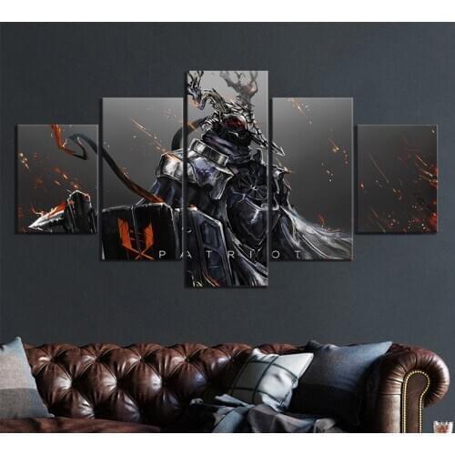Patriot Arknights Armor Horns Demon Spear Shield Anime Games Poster Woonkamer Decoratie Home Decor