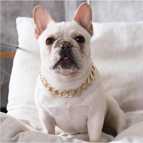 Plastic Punk Gold Dog Chain Collar Pet Jewelry Photo Props Dog Accessories 37CM 45CM for Small Large Dogs