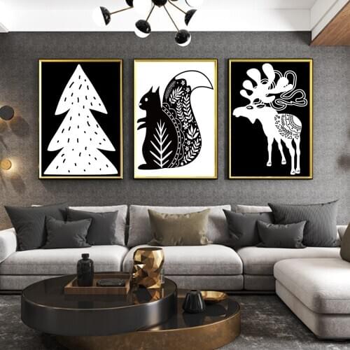 Wall Posters Christmas Series Oil Painting Poster Canvas Print Painting Wall Art Living Room Home Decoration