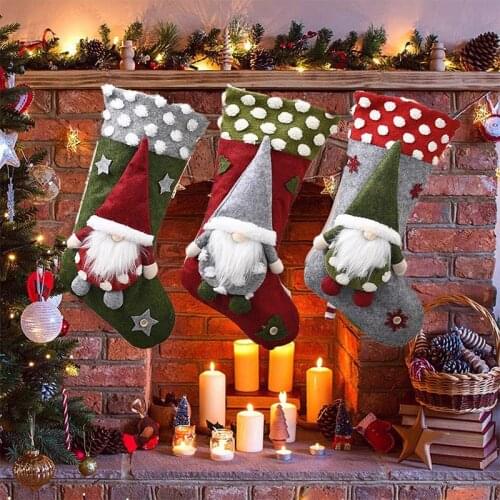 Christmas Socks Christmas Pendant Deer Snowflake Christmas Tree Pattern Christmas Decoration Socks Gift Bag