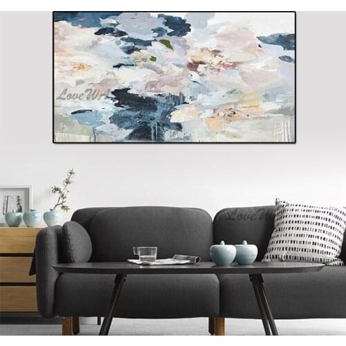 Handpainted Abstract Flowers Painting Modern Art Abstract Landscape Oil Painting On Canvas Handmade For Living Room Home Decor