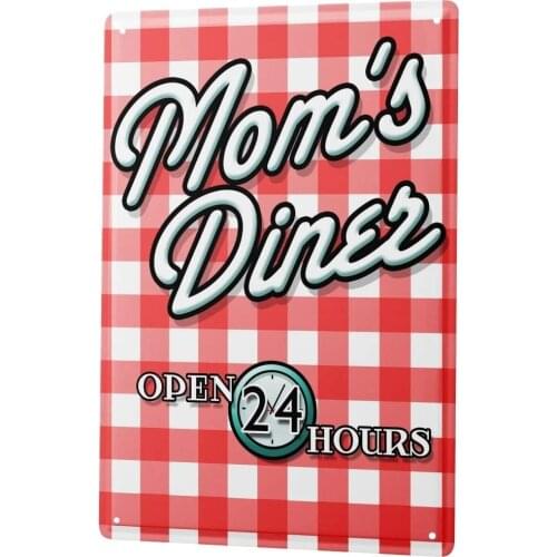 SINCE 2004 Retro Tin Sign Metal Plate Decorative Sign Home Decor Plaques Wall Decor Plate Mom`s Diner Metal Wall Plate 8X12