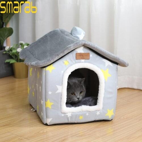 Removable Cat Bed House Kennel Nest Pet Beds Cat Tent Dog Bed Warm Dog House Cushion Sofa Bed Cat House Pet Bed Pet Products
