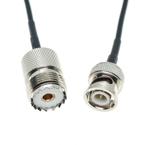 UHF Female SO239 To BNC Male Connector Jumper Coax pigtail RG174 Extension Cable