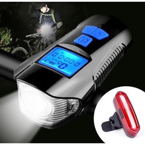 Waterproof Bicycle Front Light with Red taillight