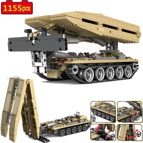 Military Series WW2 Type 84 tank bridge truck Special forces SWAT soldier weapons DIY Model Building Blocks Bricks Toys Gifts