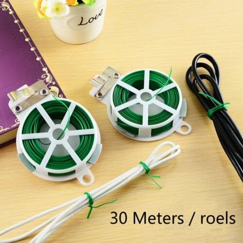 30 meters /roll metal cable ties / wire finishing cable tiess/ garden tools garden tie wire electrical wire green