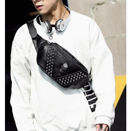 New 2021 Mens fanny pack Korean Style Skull waist Bag Fashion street shoulder bag women popular movie style Free Shipping