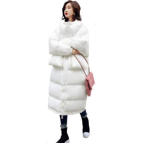 Leiouna Full Thick Long Parka Plus Size Fashion Cotton Coat Women Korean 2020 Woman Cotton Coat Jackets Outerwear Snow Wear
