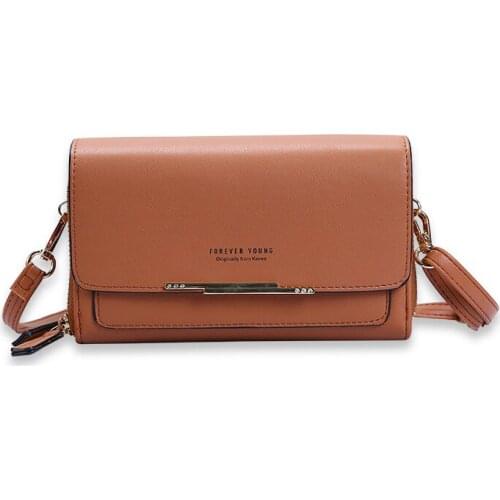 Women PU Leather Shoulder Bag For Women Large Capacity Long Clutch Purse With Zipper Coin Pocket Ladies Travel Crossbody Bag