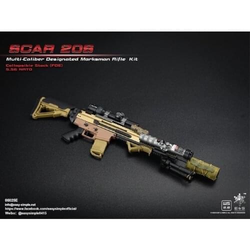 For Sale 1/6th Easy&Simple ES 06025 20S Series SCAR Model E Gun Weapon Rifle No Platform For Doll Soldier Collection