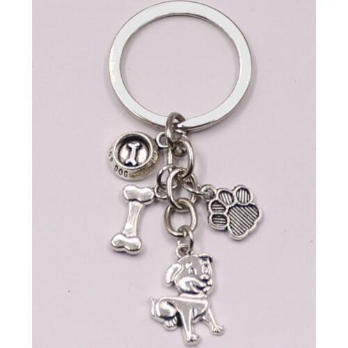 1pcs Dog Bone Dog Paw Alloy Key Chain For Women Girl Bag Keychain Charm Pendant Jewelry Aceessories Gift For Dog Lover