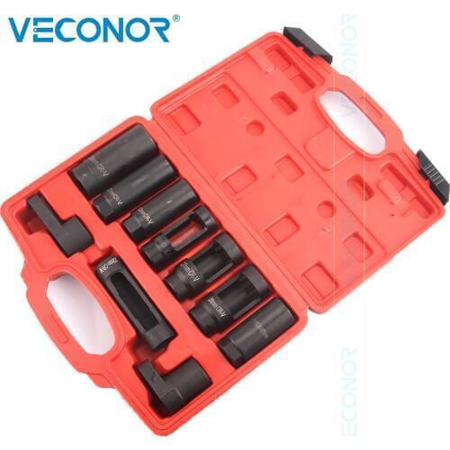 10Pcs Oxygen Sensor Socket Diesel Injection Sensor Set Oil Pressure Black Oxide Polish