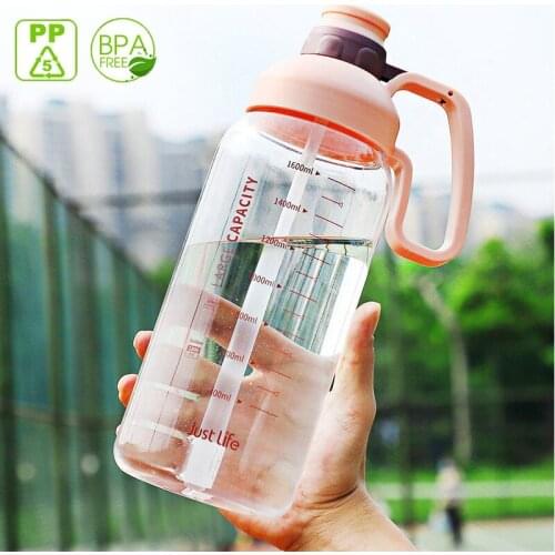 1800ml Large Capacity Plastic Water Bottle with Straw and Lid BPA Free Water Cup Outdoor Sport Bottle Gift for Girl Boy