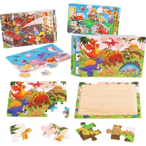 New 30 Pieces Wooden 3d Puzzles Cartoon Animal Jigsaw Puzzle Board Game Preschool Montessori Educational Toys For Children