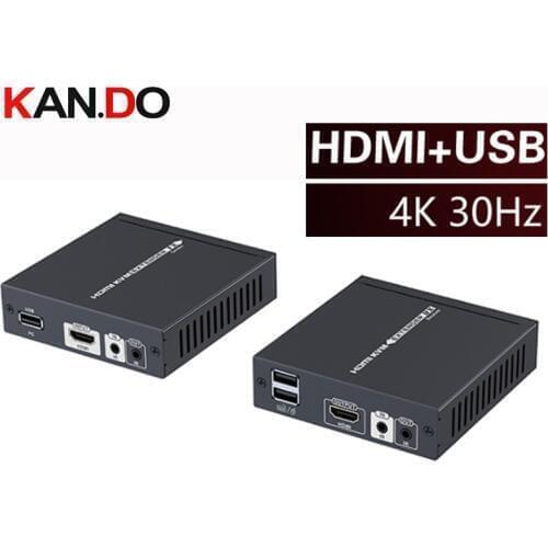 375kvm 4K*2K HDMI Extender+2*USB OVER Cat 5/5E/6/7 Ethernet Cable Extension 70m HDMI HDBaseT extender support USB MOUSE keyboard