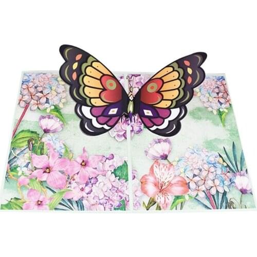 3D Pop-Up Butterfly Greeting Card for Birthday Christmas Wedding Party Anniversary Postcards with Envelope