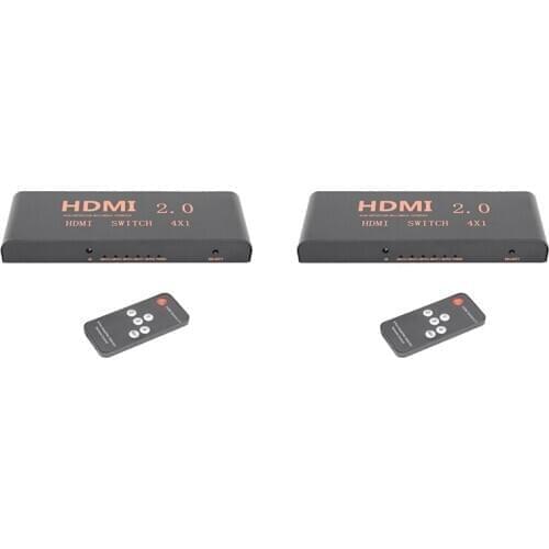 4 in 1 Out 2.0 Switcher 4K60HZ HD Switcher Support Blu-Ray Input/3D Output/HDCP2.2/HDR Dynamic