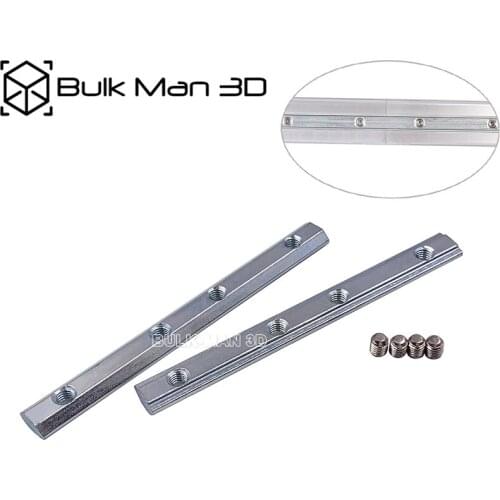 50pcs/Lot Zinc-Plated 180° V-slot Straight Joint Inside Connector Bracket for 20 Series V Slot with 8mm grub screws