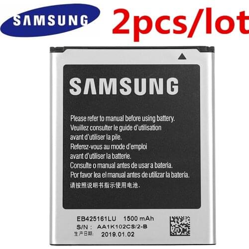 2pcs/lot Samsung Battery EB425161LU 1500mAh For Galaxy S Duos S7562 S7566 S7568 i8160 S7582 S7560 S7580 i8190 i739 i669 J1 Mini