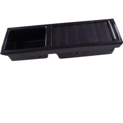 Car Carbon Fiber Texture Center Console Tray Insert Storage w/ Roller Cover fit for BMW 3-Series E46 51167038323