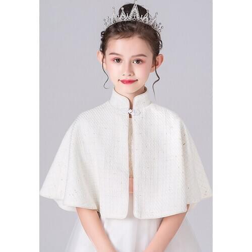 Princess Wedding Cape For Girls Bolero Kids Jacket Cape Cloak Flower Girl Shawls and Wraps Cape For Party Birthday Dresses