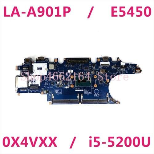CN 0X4VXX Laptop motherboard For DELL Latitude E5450 SR23Y i5-5200U CPU ZAM70 LA-A901P Mainboard perfect work