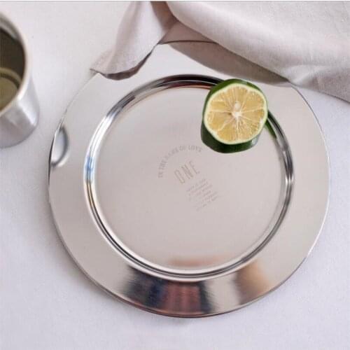 Nordic style 430 stainless steel dessert plate food grade plate salad plate 22 cm in diameter