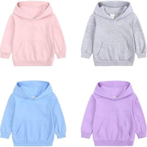 Spring Autumn Baby Kids Boys Girls Clothes Coat Toddler Hooded Solid Plain Hoodie Sweatshirt Tops Jacket for Children 2021 New