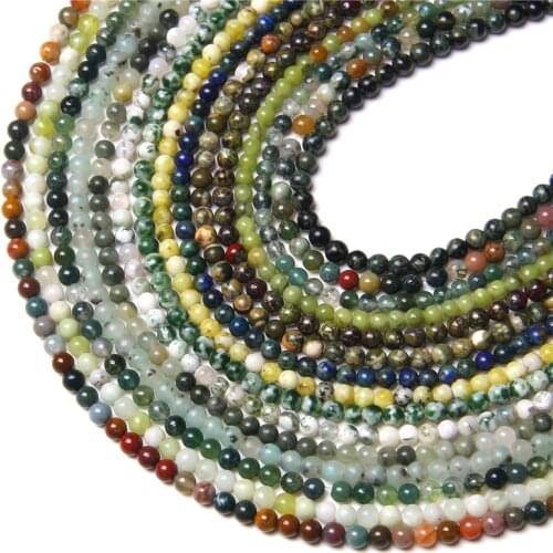 45 Style 4MM Natural agates crystal gem stone bead loose raw round jaspers jades spacer beads for jewelry making finding earring