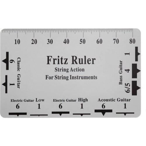 Fritz Ruler Guitar String Action Gauge Ruler String Pitch Ruler Card Luthier Tool for String Instruments Music Accessories