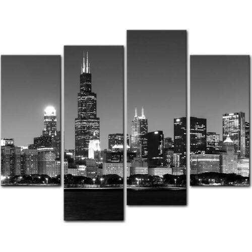 Hot Sales Without Frame 4 Panels Picture New York City HD Canvas Print Painting Artwork Wall Art Canvas painting Wholesale 313