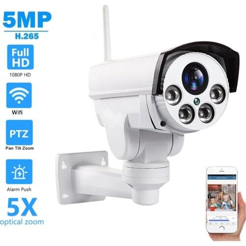 OwlCat PTZ Wifi IP Camera Wireless SD Card Slot 5MP HD 5X 10X Optical Zoom Outdoor Waterproof Video Audio Mic Security Camera