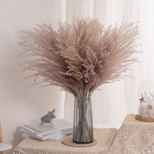 30PCS Artificial Plants Real Dried Reed Flowers Whisk Grass Bouquet Bedroom Wedding Party Tabletop Decor Photography Props