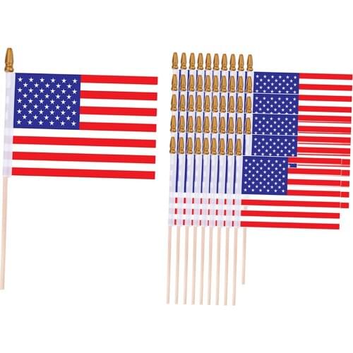 50x Handheld American Stick Flags Mini for Memorial Day 4th of July