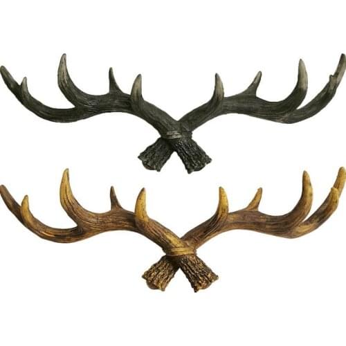 Retro Creative Wall Hooks Cute Antlers Hook Bedroom Coat Hangers Key & Decorative Hooks Wall Hanger Key Holder