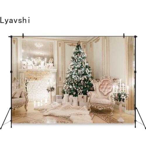 Lyavshi Photography Background Christmas Christmas Tree Lighthouse Studio Fireplace Background Photography Background