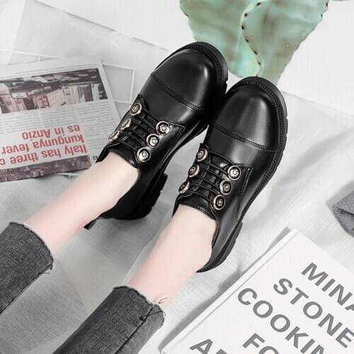 British style small leather shoes new college style wild autumn thick-soled office shoes womens shoes single shoes X712