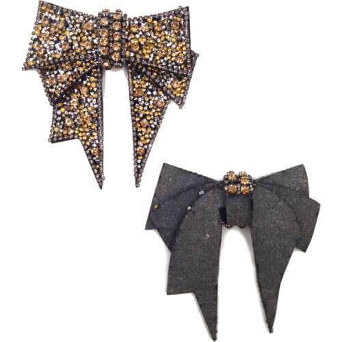 Maxsin 2020 New Fashion Handmade Bow rhinestone shoe flower patches DIY hand paste claw chain Shoes Decorations