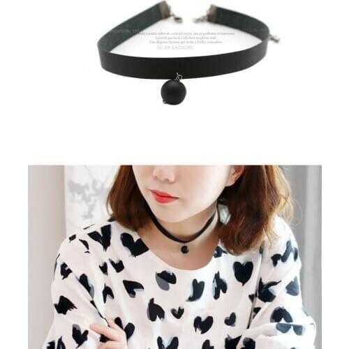Fashion Women Imitation Pearl Pendant Necklaces for Women Sweet Round Ball black/white Statement Jewelry Accessories Bijoux