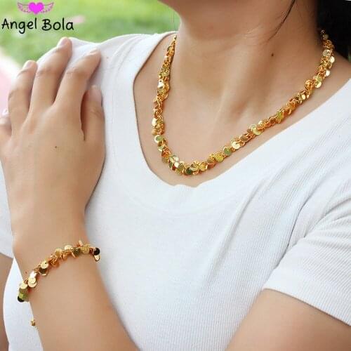 Muslim Islamic Luxury Gold Oman Coin Turkish Women Charm Pendant Necklace Party Wedding Holiday Gift Wholesale