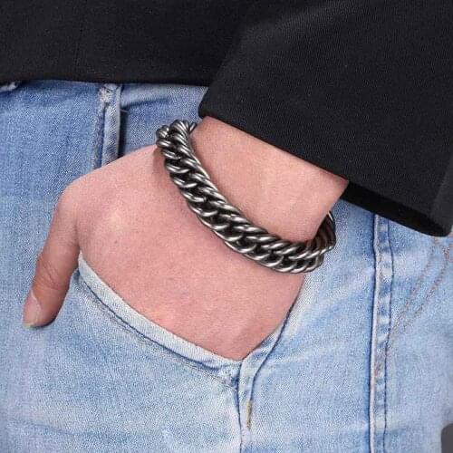 Mens Jewellery Stainless Steel Bracelet Men Heavy 13MM Wide Men‘s Bracelets 2021 Wristband GS0083