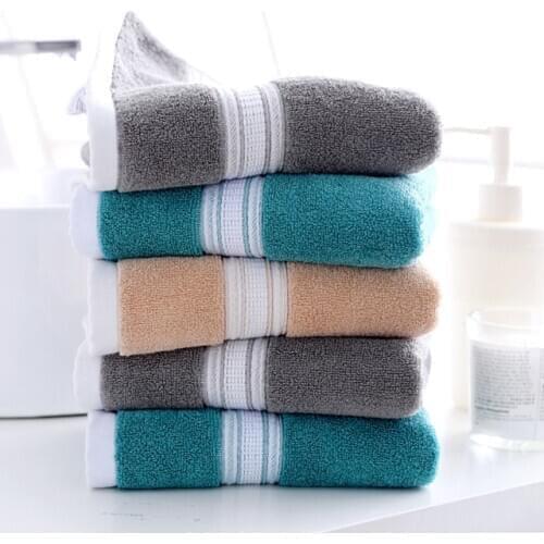 Soft 100% Cotton Bath Towels For Adults Absorbent Terry Luxury Hand Bath Beach Face Men Women Basic Towels Protect the skin