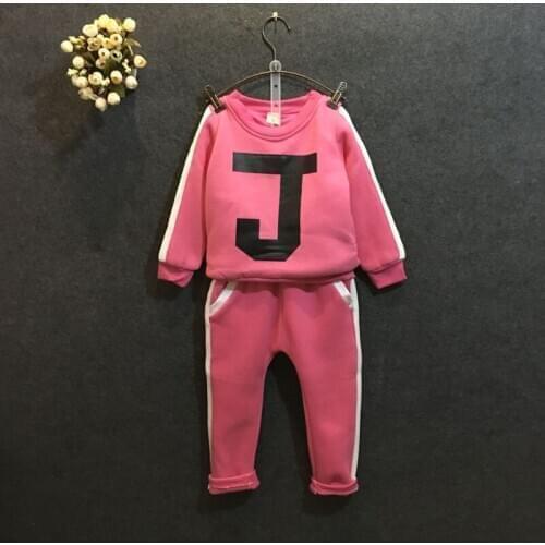 2017 new spring autumn kids children cotton sport suits girls clothing sets long sleeve tops + pants 2pcs/set Child Clothes