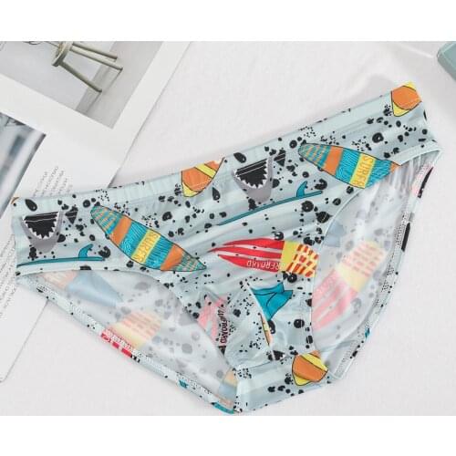 New Sexy Men Underwear Breathable Printed Briefs Low Waist Male Underpants Cuecas Calzoncillos Bulge Pouch Bikini Panties