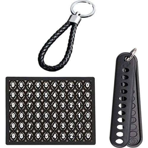 Personalized Anti-lost Phone Number Plate Car Keychain Pendant Auto Vehicle Leather Bradied Phone Number Card Keyring